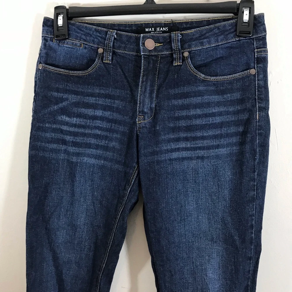 Max Jeans skimmer dark wash distressed skinny jean